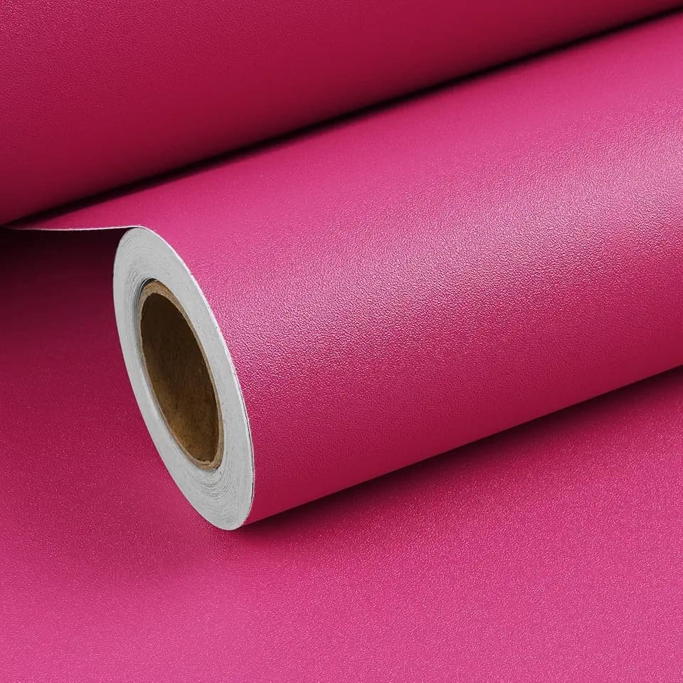 ReWallpaper Fuschia Pink Wallpaper Stick and Peel for Bedroom Girls Kids Room Bathroom Adhesive Dark Pink Contact Paper for Desk Dresser Cabinets Kitchen Appliances Magenta Vinyl Wrap 17.7inx6.5ft