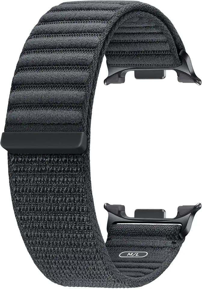 Samsung Fabric Band (S/M) ET-SVL32 für die Galaxy Watch8 | Watch8 Classic, Uhrenarmband, Original Zubehör, Stoffband, Klettverschluss, Flexible Armbandlänge, Graphite