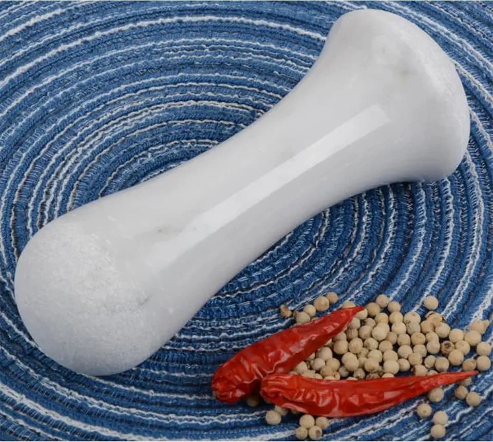Tianman Marble Replacement Pestle 5.9" Length Polished, Use Pestle on Both Ends (Only Pestle Mortar Not Included) (Grey Marble Polished)