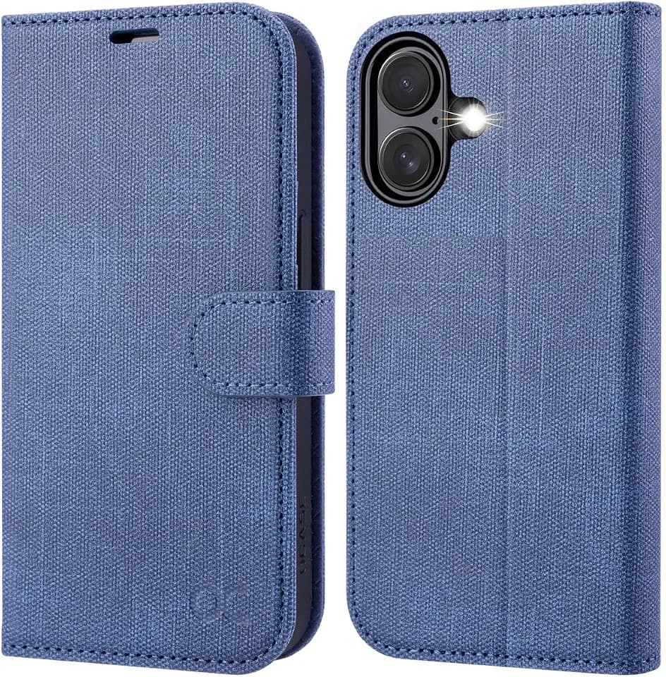 OCASE for iPhone 17 Wallet Case, Card Holder, Denim Blue