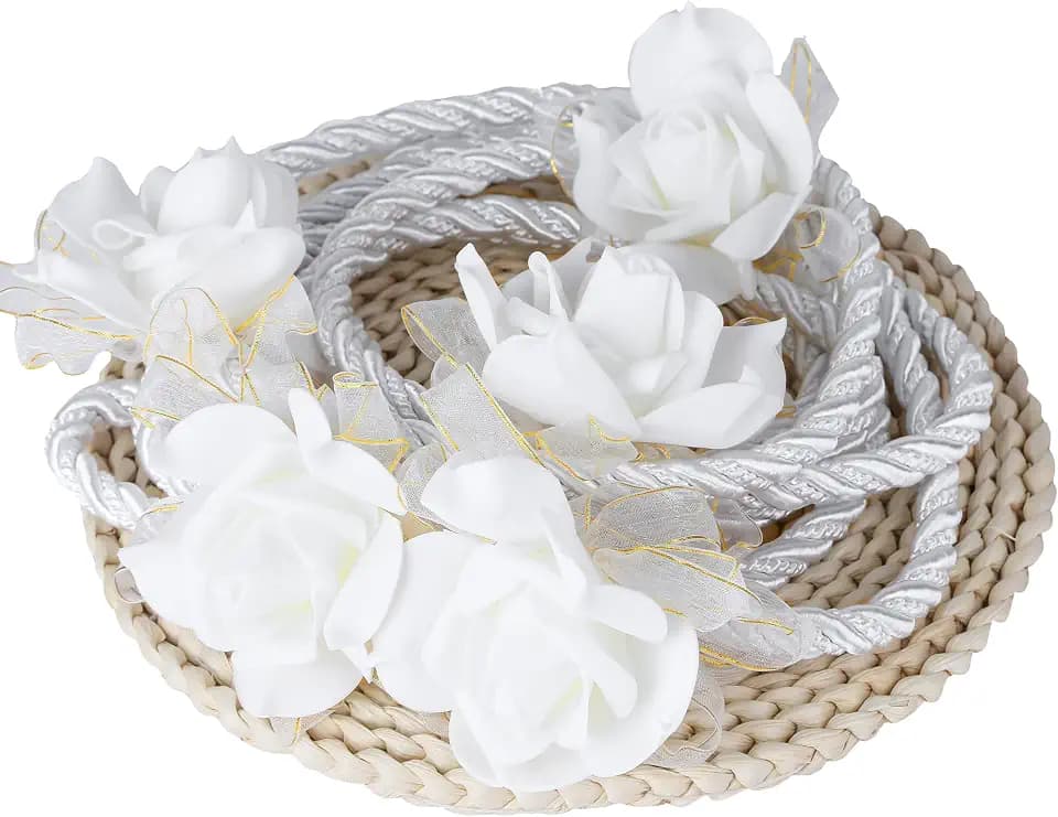 White Wedding Lasso Rope 126 inch Lengthen Traditional Lazo Cord Tradicional Bridal Gift Catholicism Unity Wedding Ceremony Cord