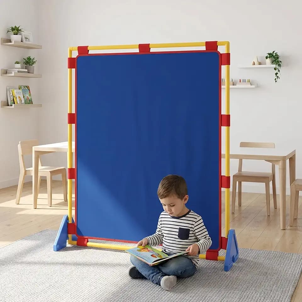 Children's Factory PlayPanel Room Divider 59.5 x 47.5 Inch, Blue, 1 Panel, Water Resistant Vinyl