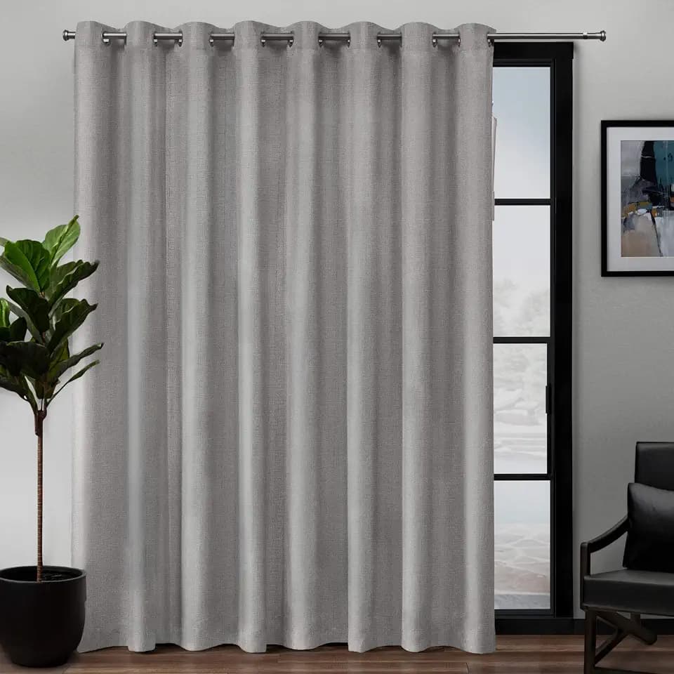 EXCLUSIVE HOME Loha Patio Grommet Top Single Curtain Panel, 108"x84", Dove Grey