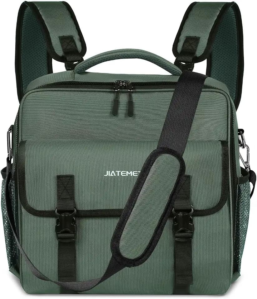 3 Ring Zipper Binder Bag for 700+ Sheets Capacity Detachable Backpack Straps & Shoulder 14 Inch Laptop for and Office (Green)