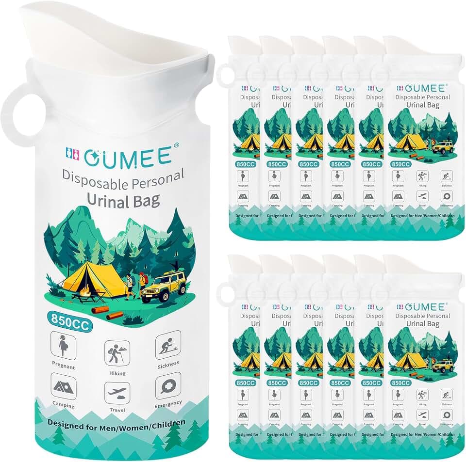 OUMEE 850ML Emergency Disposable Urinal Bags, 8/12/20/28 Pcs