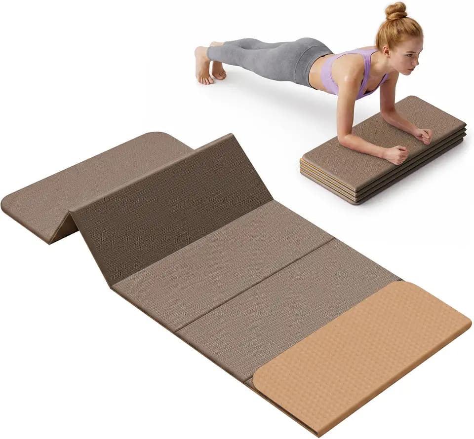 Stepwaver Foldable Fitness Yoga Mat, 0.4” (10 mm) Extra Thick -75” x 26”