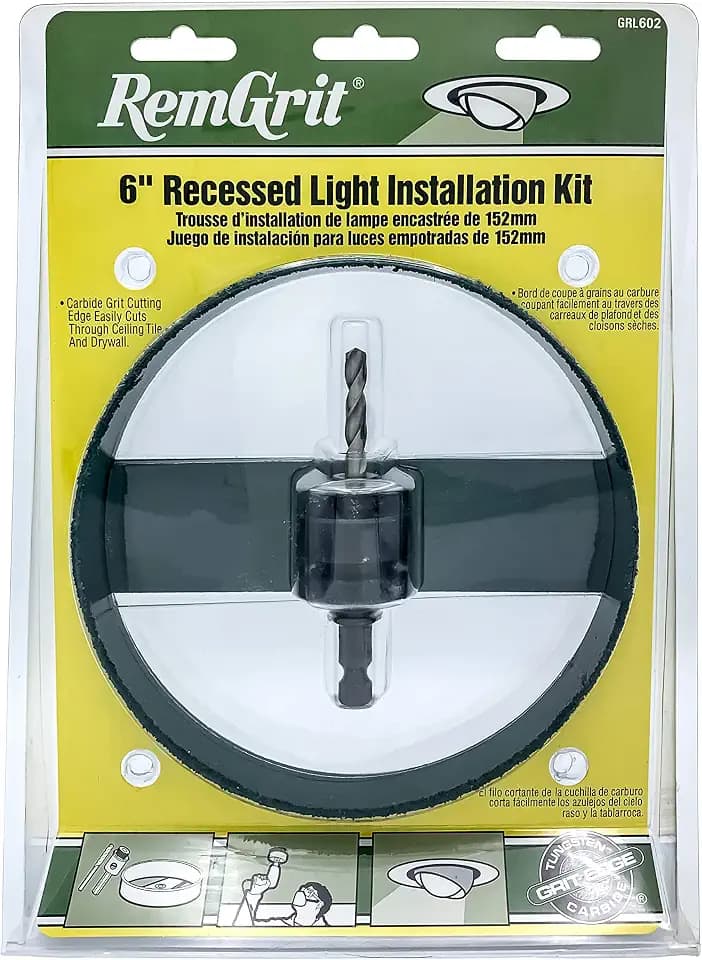 Disston E0101682 6-3/8” Clamshelled RemGrit Carbide Grit Recessed Light Installation Kits 152mm