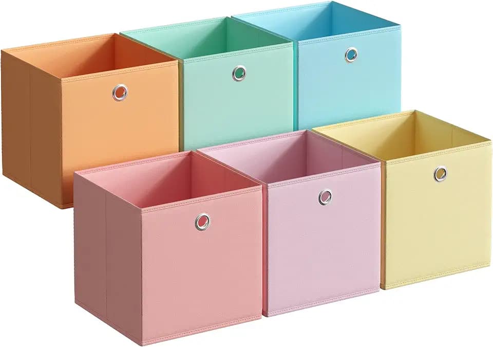 SONGMICS Storage Cubes, Set of 6 Odorless Foldable Storage Boxes