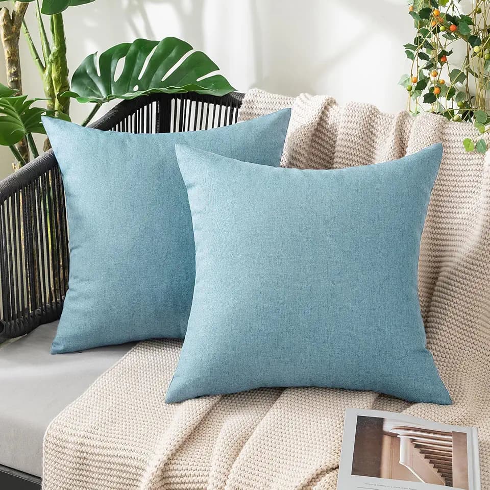 MIULEE Decorative Outdoor Pillow Covers Waterproof 18x18 Blue Gray