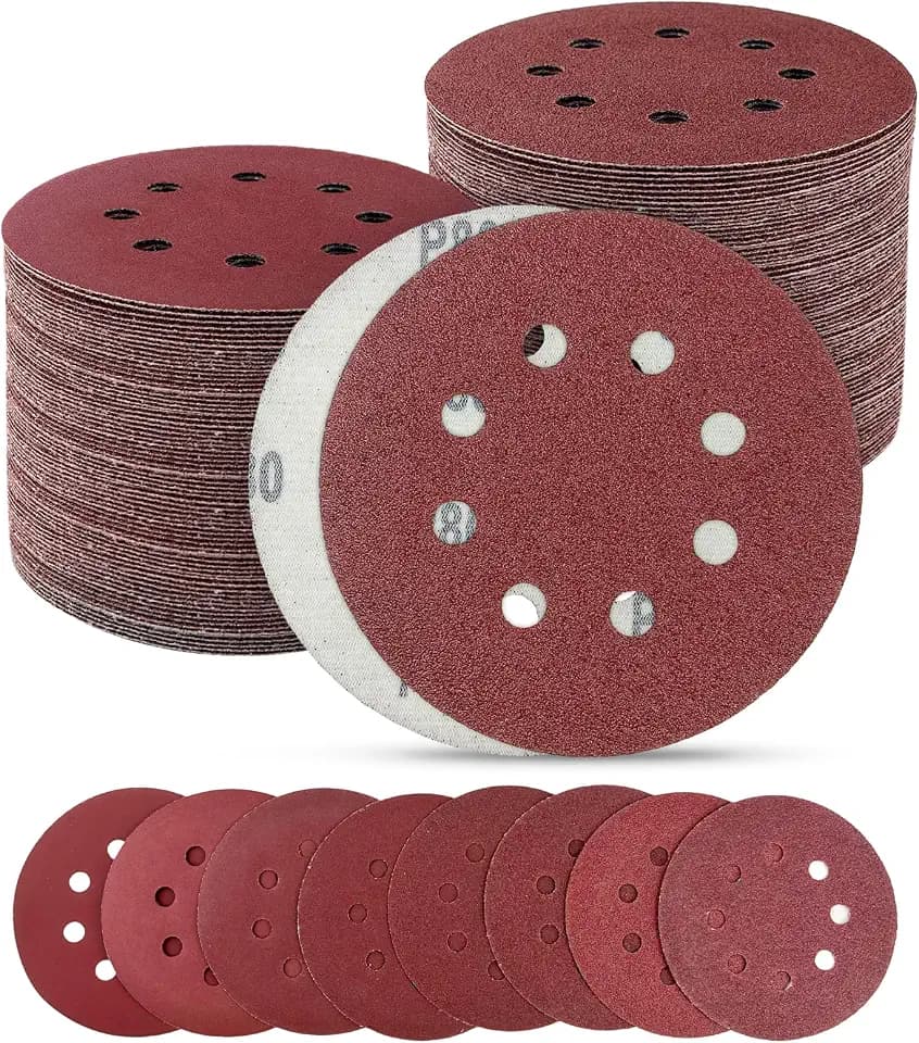 160 PCS 5 Inch Sanding Discs, 60 80 100 120 180 220 400 600 Grit