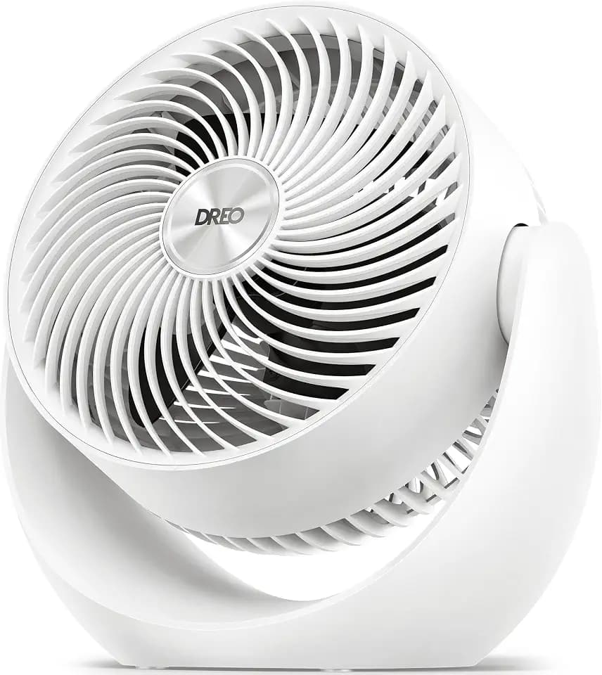 DREO 11" Whole Room Air Circulator Fan: 40ft Strong Airflow, 28dB Quiet, 120° Tilt, 3 Speeds, White