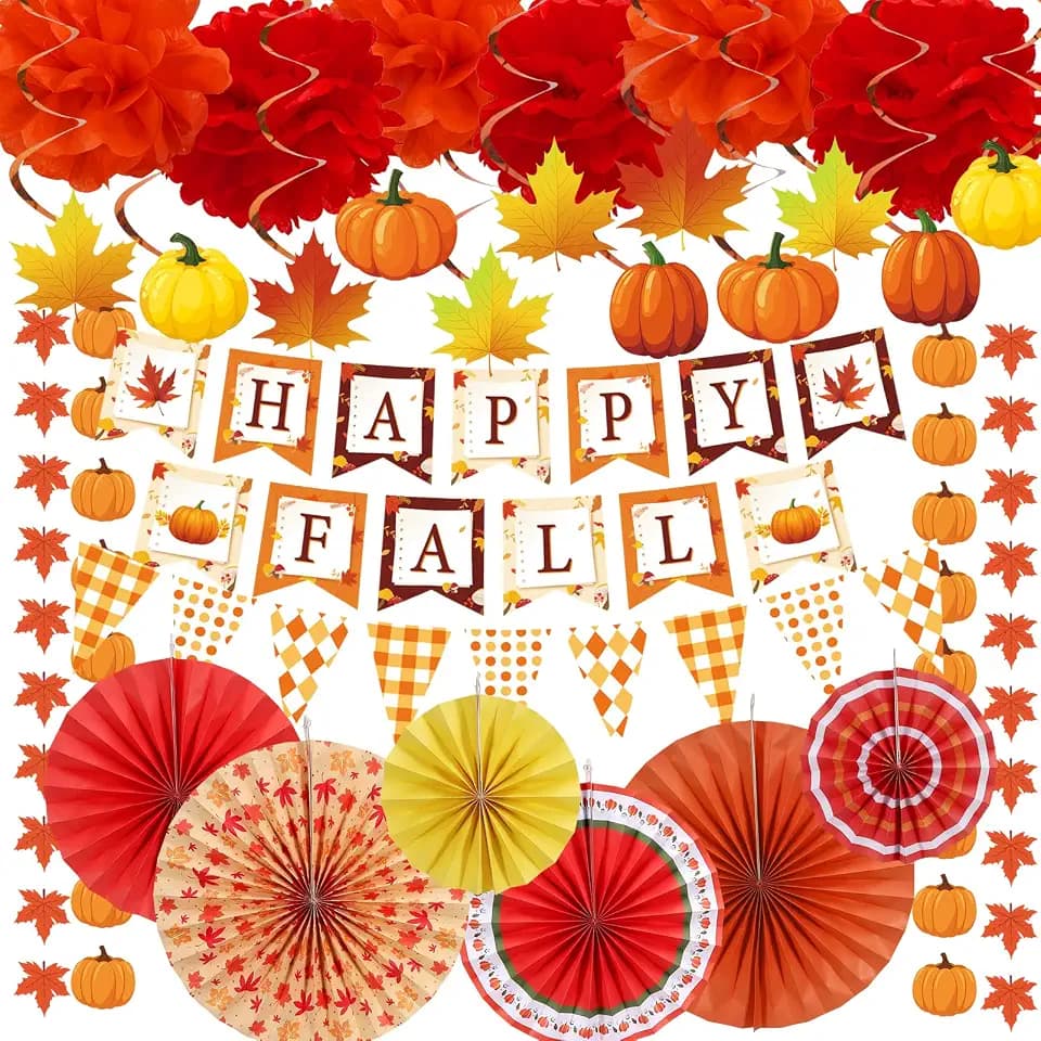 43 Pcs Fall Party Decorations Kit for Autumn and Harvest Parties