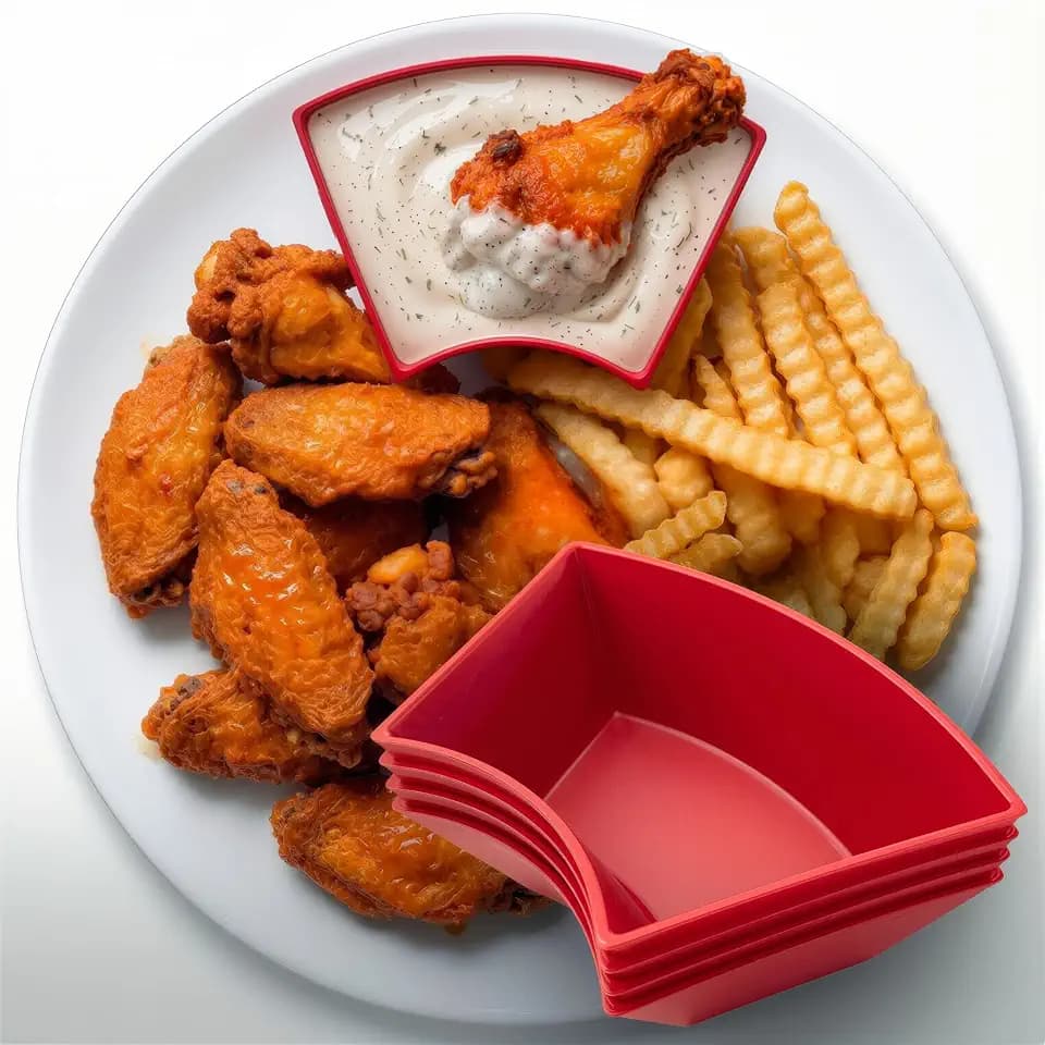 Extra-Wide Dipping Sauce Cups XL, Non-Slip 4 oz, 4-Pack