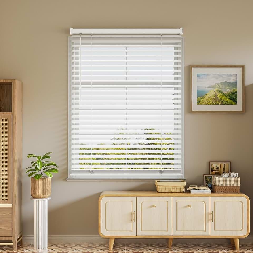 SZXIMU 2'' Cordless Blinds for Indoor Windows, 46" W X 64" H Mini Blinds