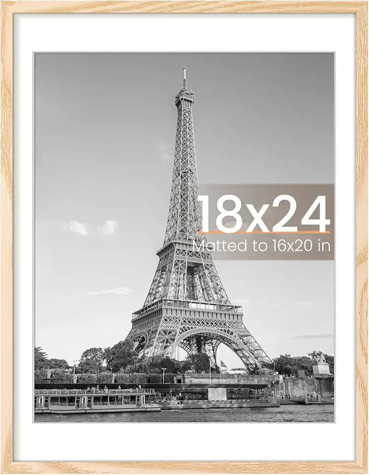 upsimples 18x24 Picture Frame, Wall Decor Poster Frames, Natural Style 1Pcs