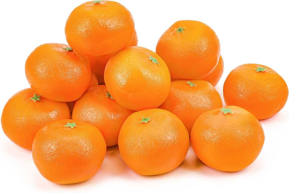 Toopify 16Pcs Fake Fruit, Realistic Fake Oranges for Kitchen Table Decor