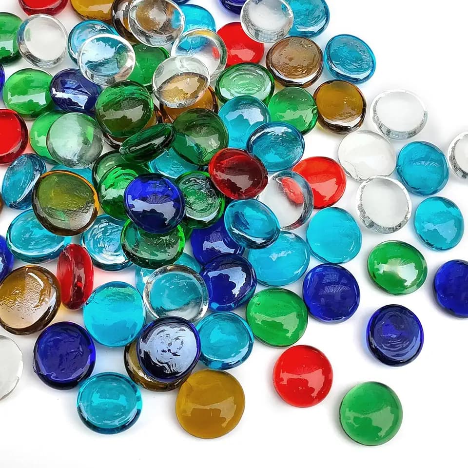 FANTIAN 10 lbs Fire Pit Glass Rocks,Mixed Color Glass Beads for Vase Filler