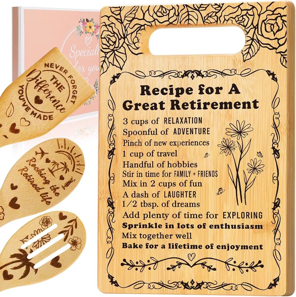 Retirement Gift for Woman 2026,Cutting Board Set Retrement Gift for Teacher
