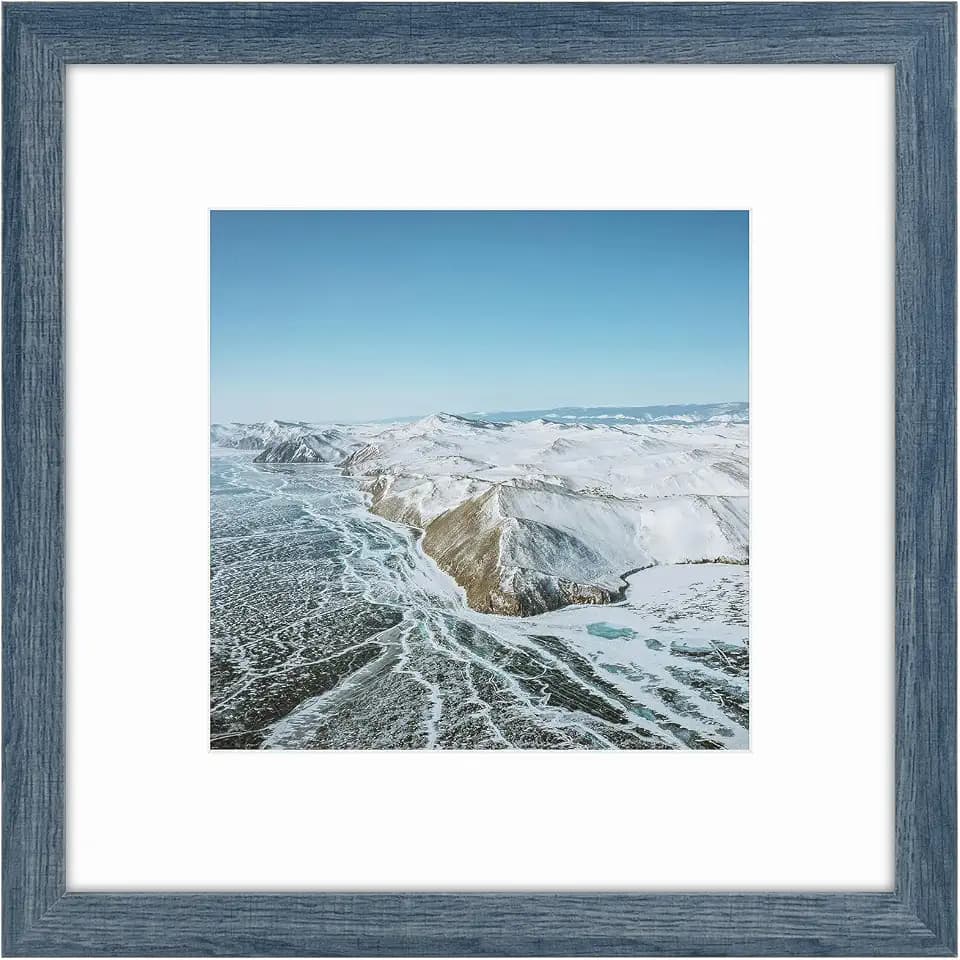 Frametory 12x12 Picture Frame Matted to 8x8, Blue
