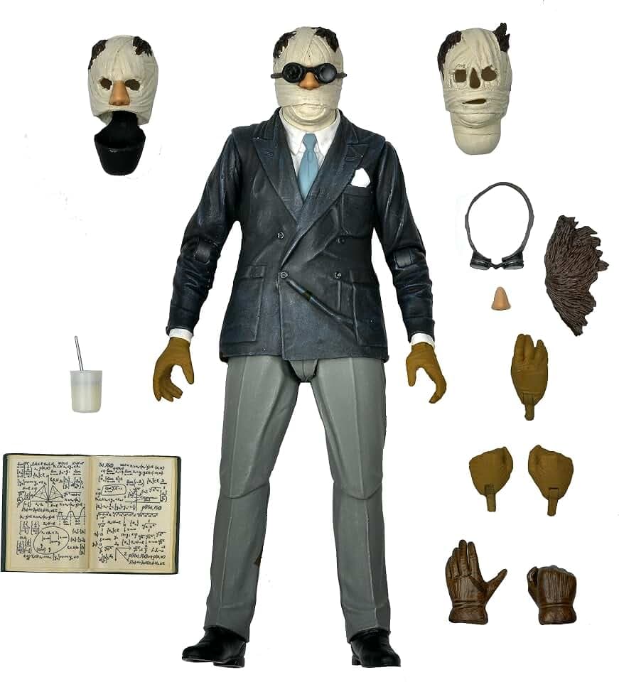 NECA - Universal Monsters - 7” Scale Action Figure - Ultimate Invisible Man Figure (Color)