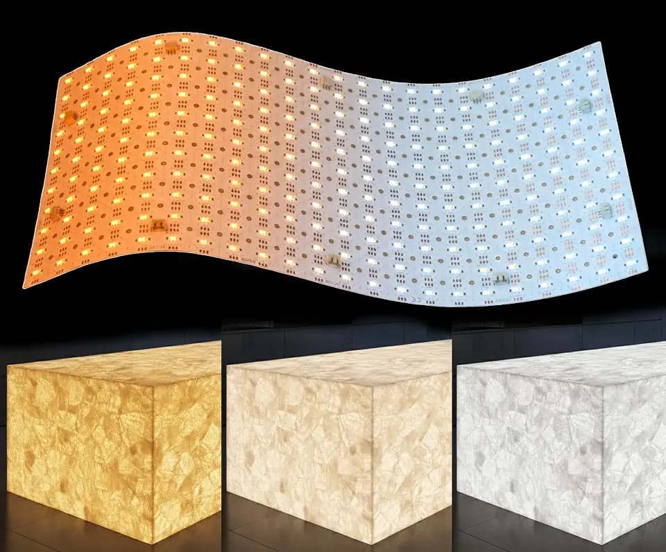 12-Pack LED Backlight Sheet 24V 36W 1800-6500K White, 19.3X9.6 inches Each Unit, Dimmable Flexible LED Panel Sheet for Backlit Translucent Stone/Marble/Onyx/Quartz Countertops Walls