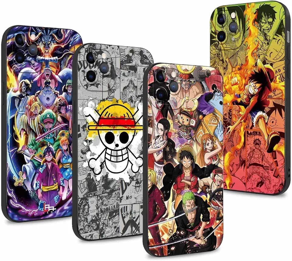 4 Stück Handyhülle für Apple iPhone 11 Pro Hülle 5.8'' Anime Luffy Zoro Gear 5 Sun God Nika Manga Muster Design Case Kameraschutz Schutzhülle TPU Silikon Weich Ultra Dünn- 4 Pack