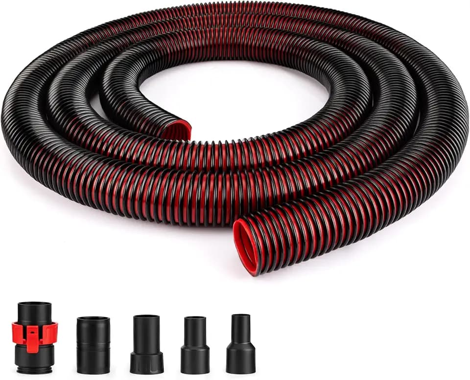 Shop-Vac Premium Universal Hose Plastic 12' X 1-7/8", Black & Red