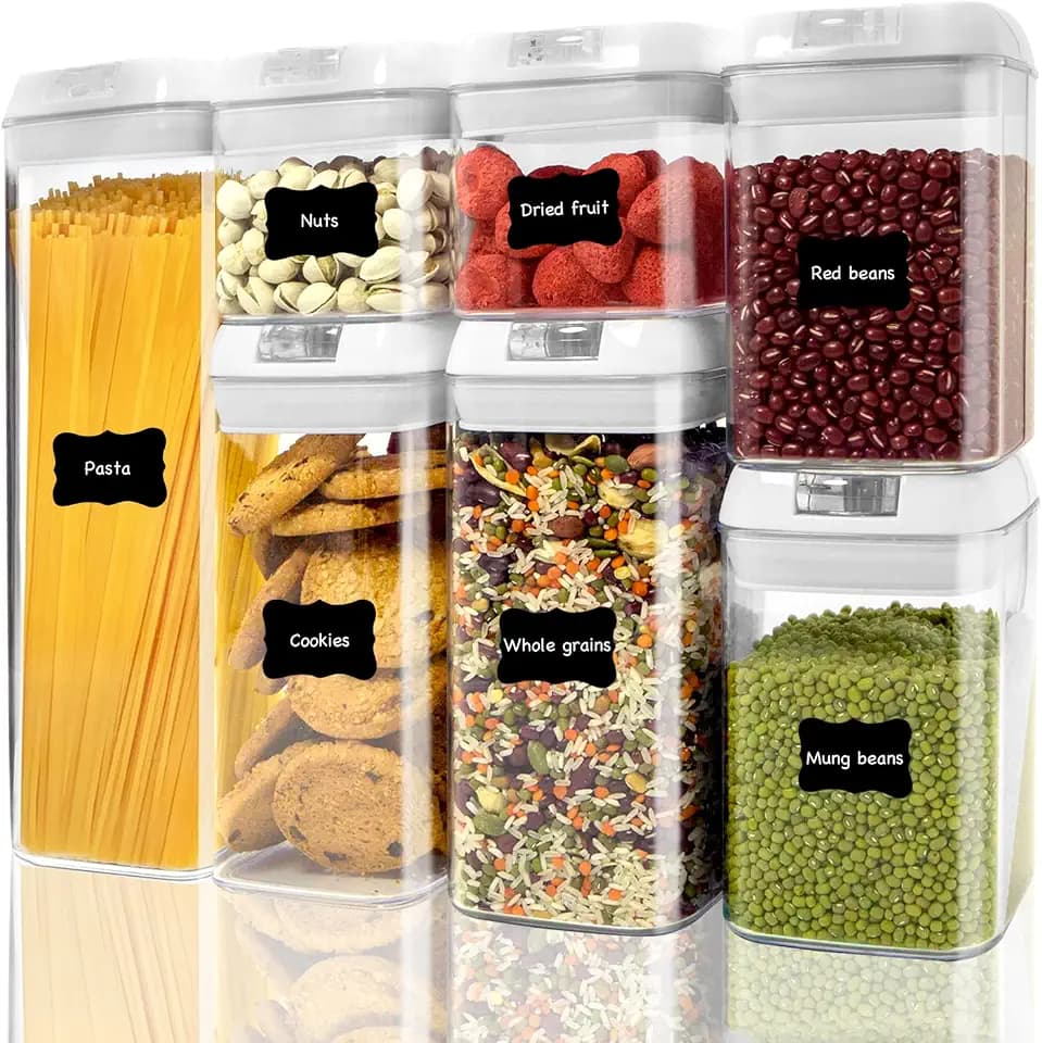 Airtight Food Storage Containers with Lids, 7-Piece BPA-Free Canister Set