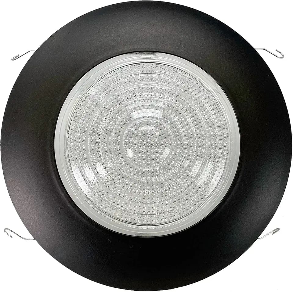 PROCURU 6-Inch Oil Rubbed Bronze Metal Shower Trim with Fresnel Glass for Wet Locations (Dark Brown, 1-Pack)