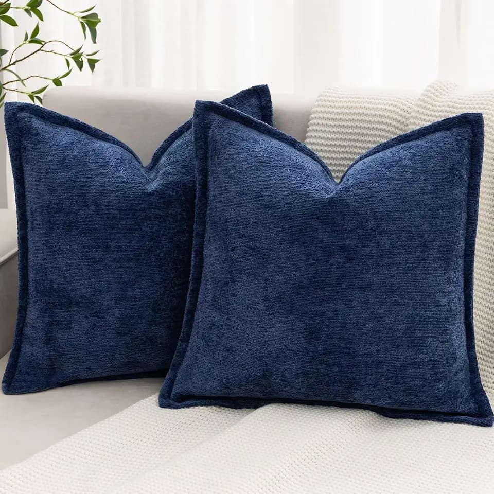 Decorative Throw Pillow Covers 24x24 Chenille Boho Pillowcase