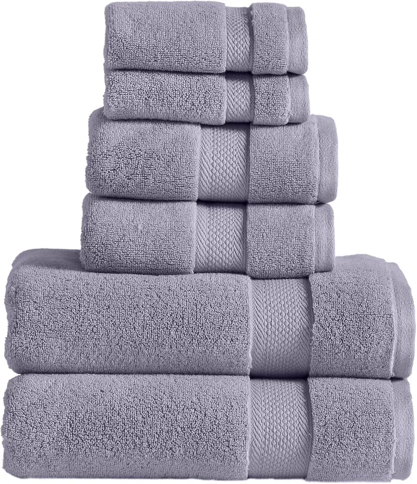 Modern Threads Luxury 6-Piece Quick-Dry Towel Set – Plush & Ultra-Absorbent for Spa-Like Experience, Lilac