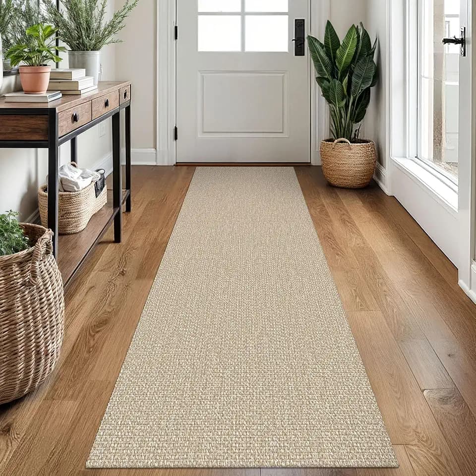 EARTHALL Washable Runner Rug, Non Slip Kitchen Runner, 2x7 Ft, Sand/Beige