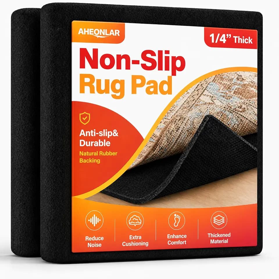 AHEONLAR Non-Slip Rug Pads, Waterproof Extra Large Area Rugs Pad 6'x9' Non Skid Felt Pads Rugs for Living Room, 1/4 inch Thick Carpet Padding Protector Mat Floor Mat