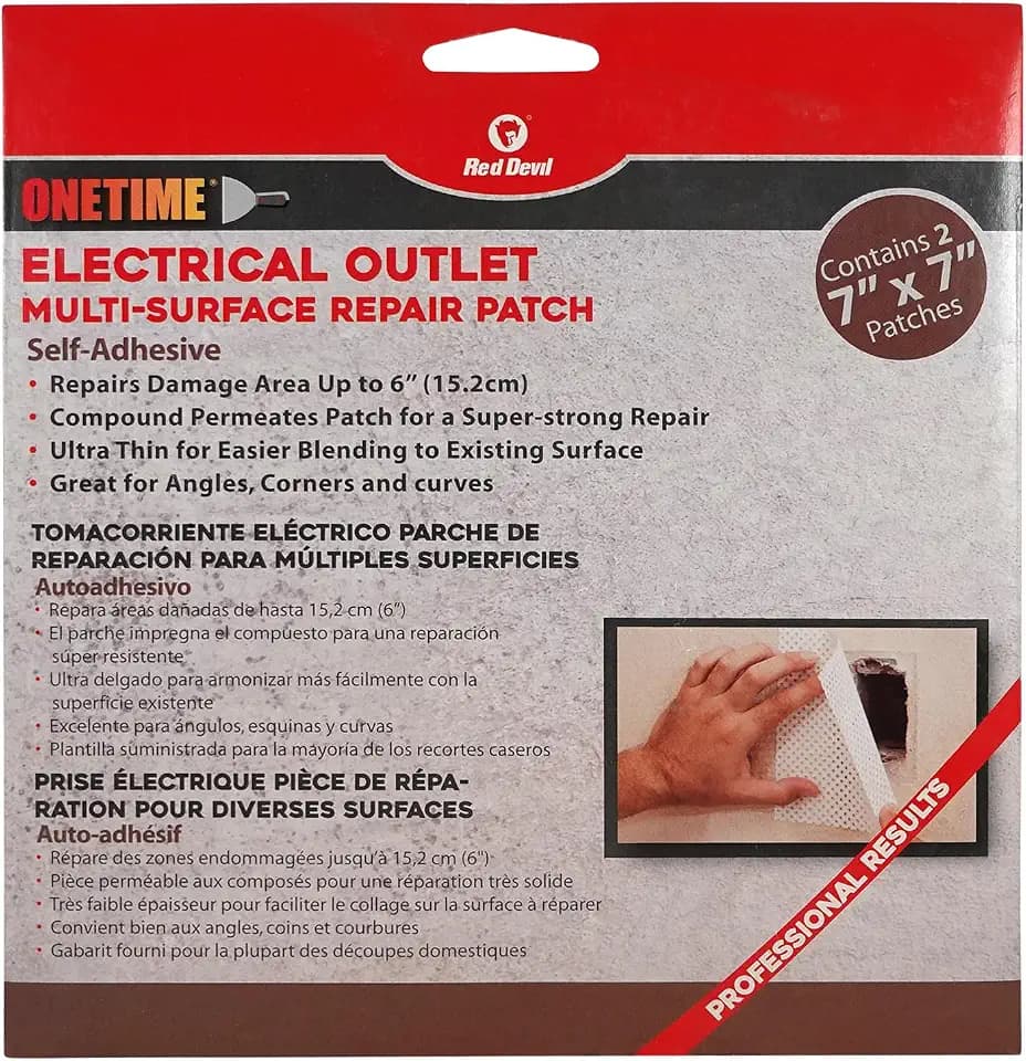 Red Devil 1227 1time Multi Surface Repair Patch - 2 Pack Of 7" x 7" Patches