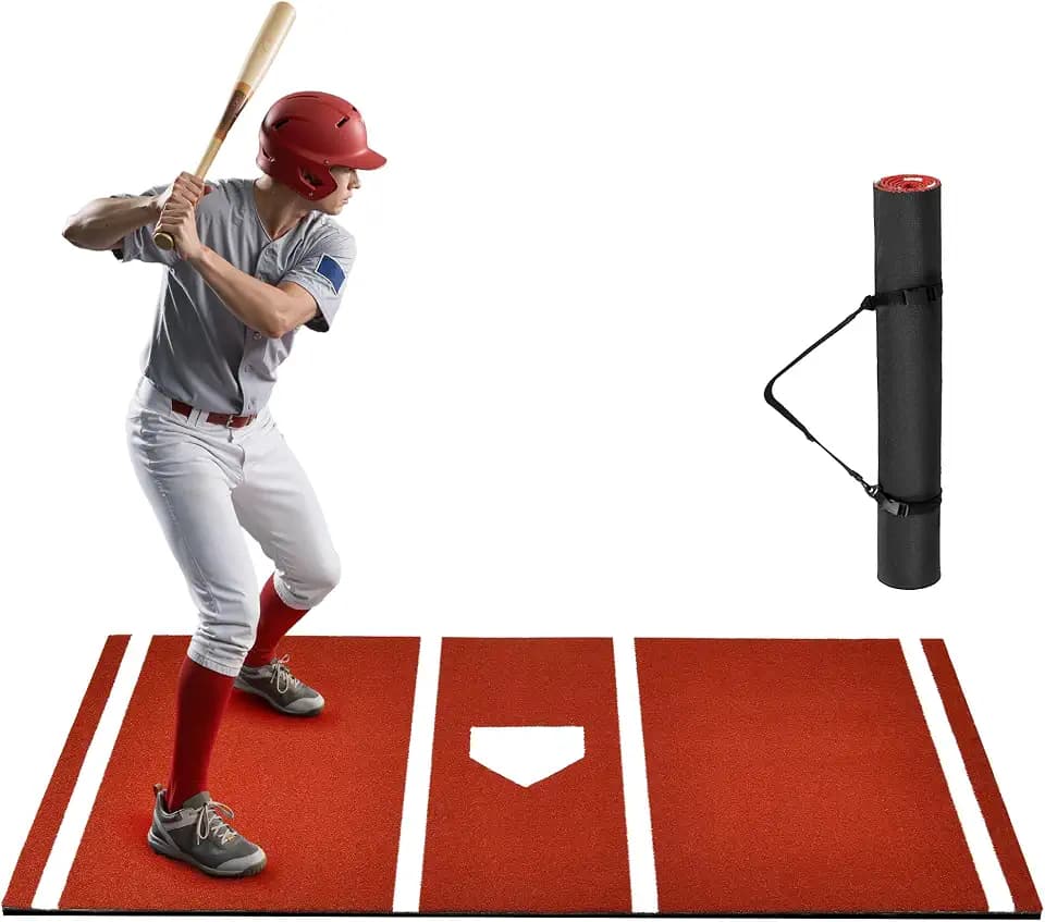 Batting Mat, 6x4/10x3.8/12x6FT Baseball Softball Hitting Mat