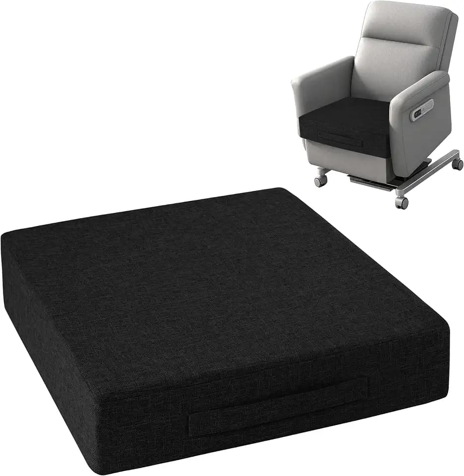 OVOV Recliner Cushions for Elderly with a Handle 20"x20"x4" Black