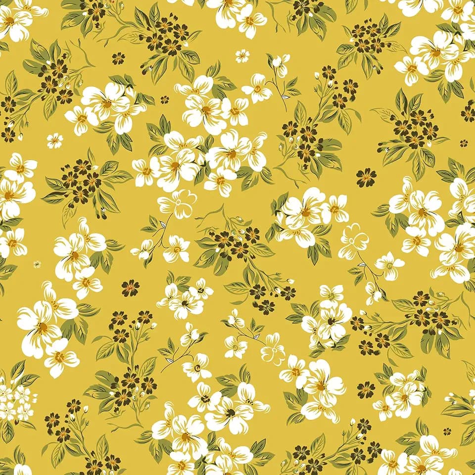 VaryStyle 17.7"x118" Yellow Floral Wallpaper Vintage Yellow/White Floral Peel and Stick Wallpaper Yellow Contact Paper for Walls Cabinets Removable Wildflower Wallpaper for Bedroom Bathroom Farmhouse