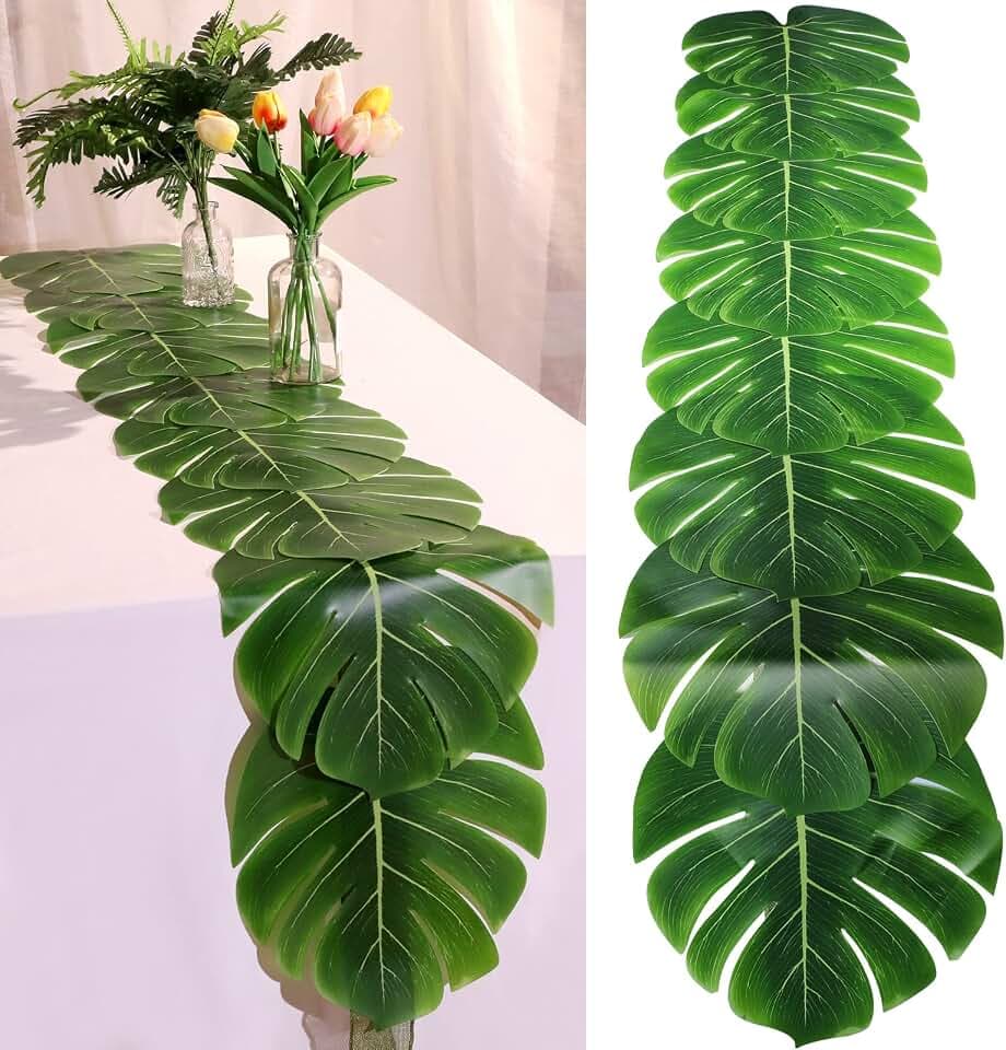 Waydress 2 Pcs Tropical Palm Leaf Table Runners 72 Inch Long