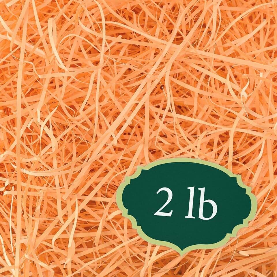 Arcadia Garden Products 2 lbs - Peach Straight Shredded Color Paper Filler Box Stuffing for Gift Wrapping & Crafts, Basket Filling, Confetti, Packaging & Shipping - RPS02PE