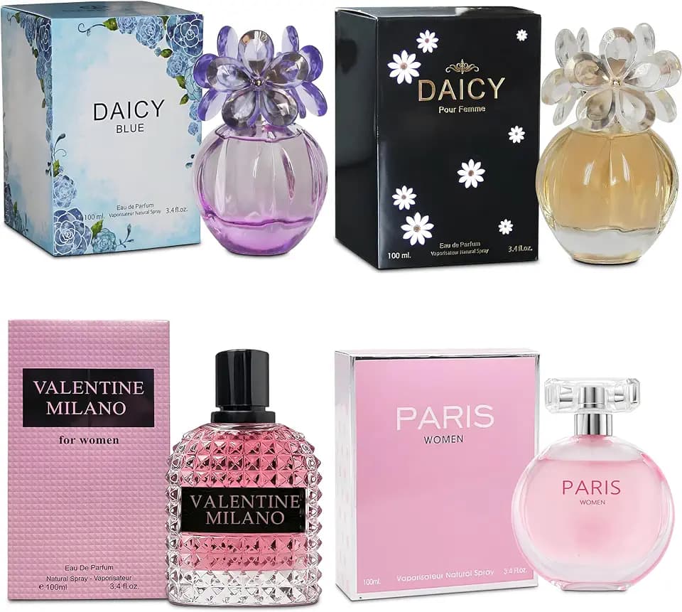 A CENTER 4PCS Perfume Set for Women - Floral Fragrance Gift Set