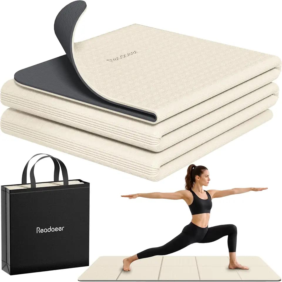 Readaeer Double Color Yoga Mat - 72"x24"x0.24" (6mm),Non-Slip TPE Exercise Mat