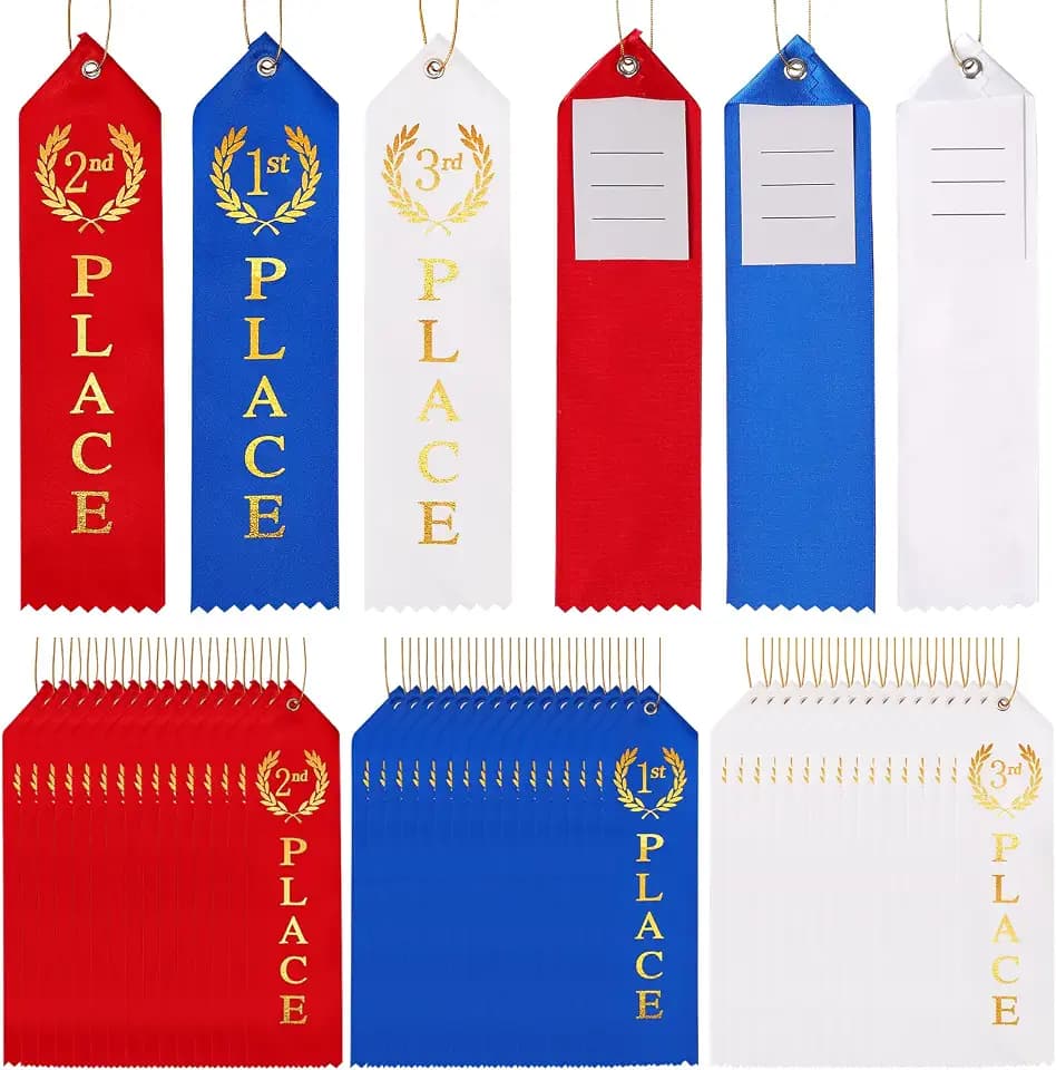 Berenlu 48 PCS Award Ribbons, 1st, 2nd & 3rd Place Prize Ribbons