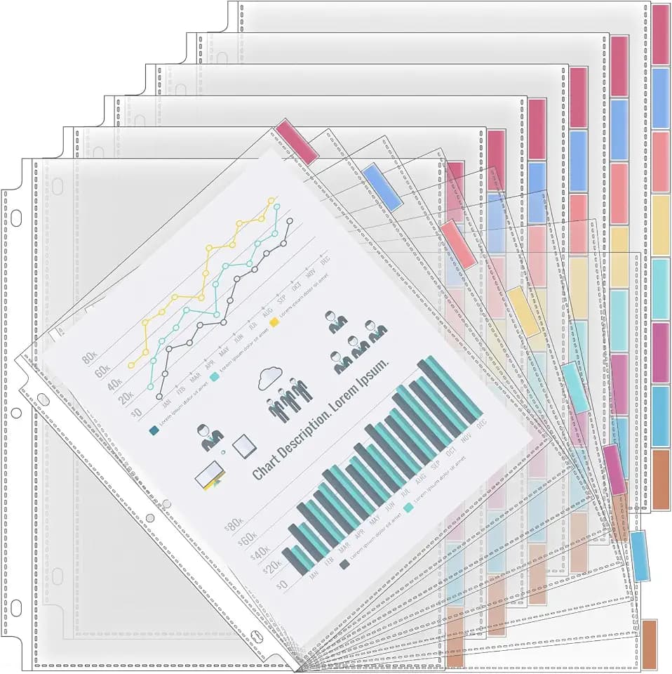 ReliThick 6 Set of 48 Pack Clear Sheet Protector for 3 Ring Binder