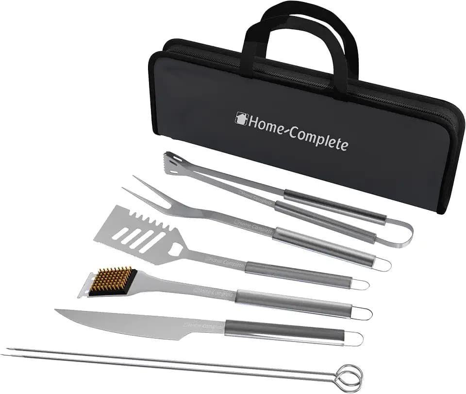 Home-Complete BBQ Grill Tool Kit, 7-Piece-Set