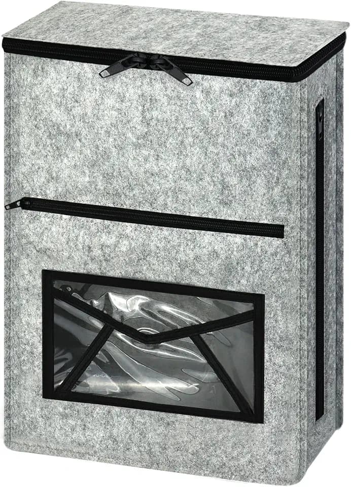 Mail Catcher Bag for Door Mail Slot, 18.9x15.8 inches, Silver Grey