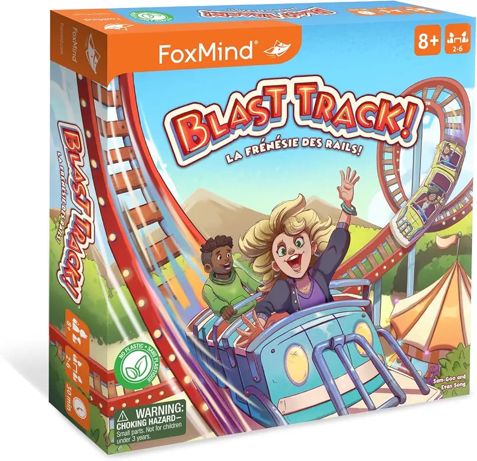 FoxMind Games: Blast Track – A Cooperative Rollercoaster Adventure for Friends and Family, Perfect for New Board Gamers, Family Game Night. Ages 8+, 2-6 Players, 30 Minutes