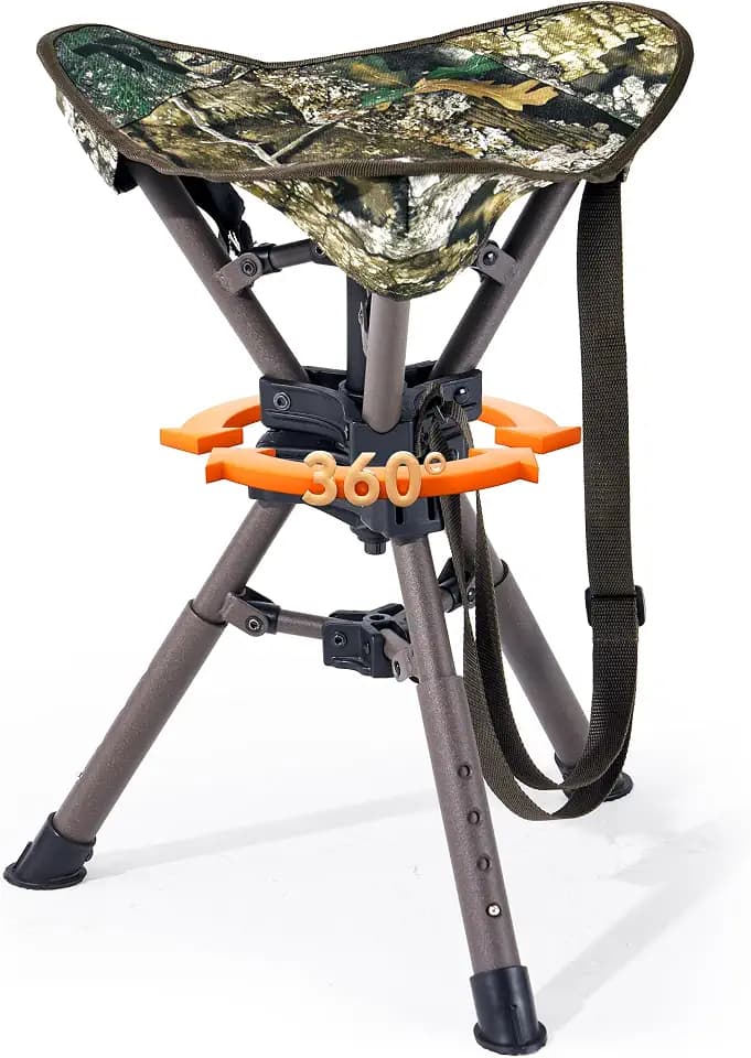 TR Swivel Hunting Chair, 350 lbs Adjustable Folding Hunting Stool