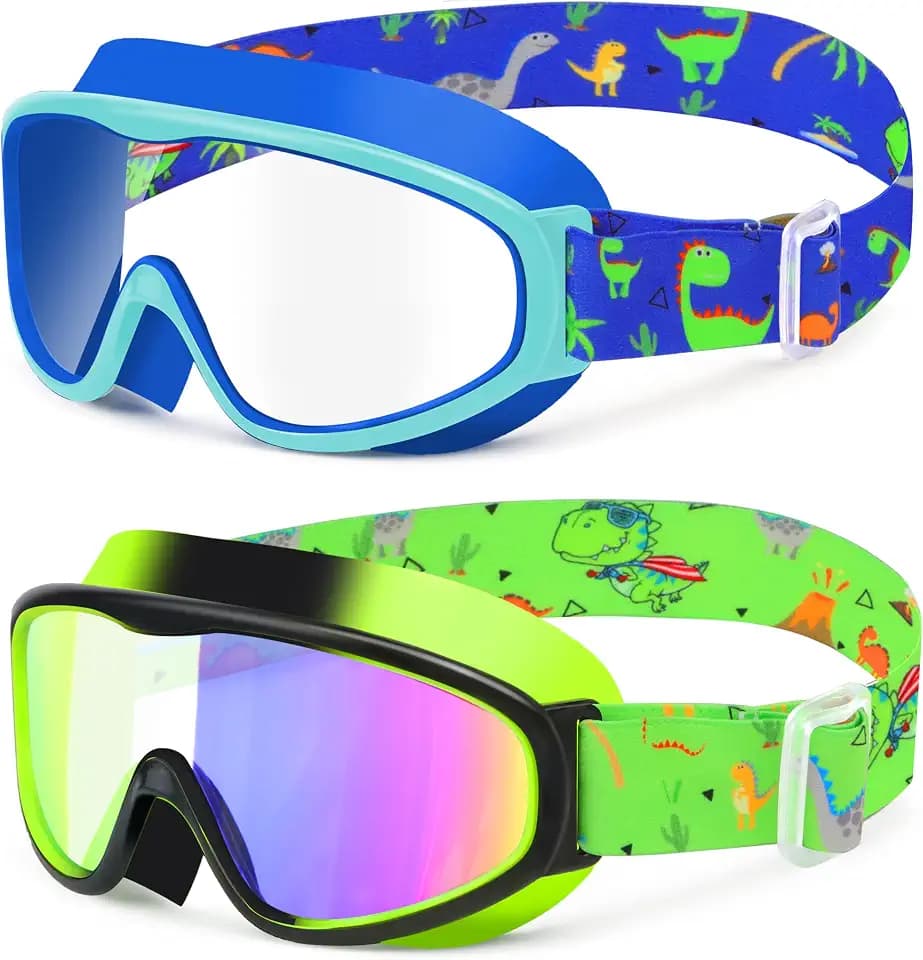 Vvinca Kids Goggles for 3-14, Kids Swim Goggles with Fabric Strap Anti Fog