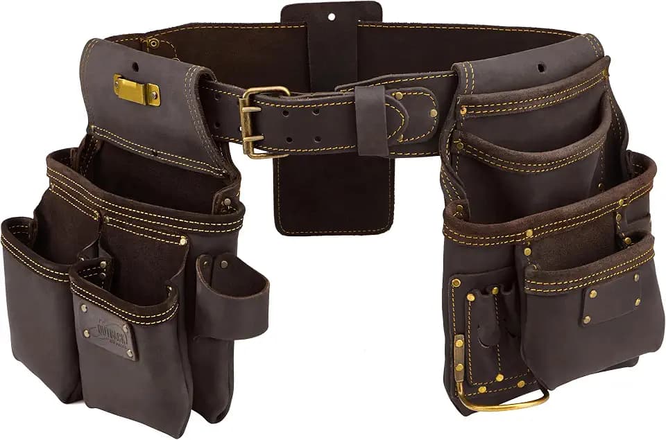 OX Carpenter Tool Belt + Pouches - Leather Tool Belts For Men - Size XL