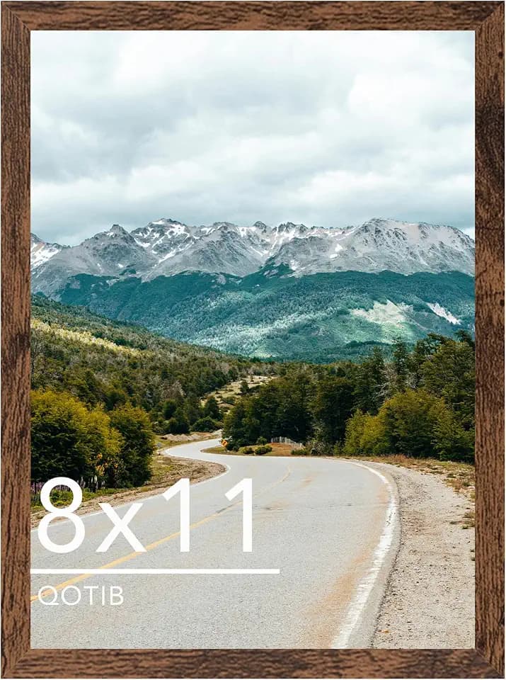 8x11 Picture Frame Deep Brown for Wall Hanging or Tabletop, Wood 8 x 11 Frame Photo Frame for Wall Horizontally or Vertically, Deep Brown, 1 Pack